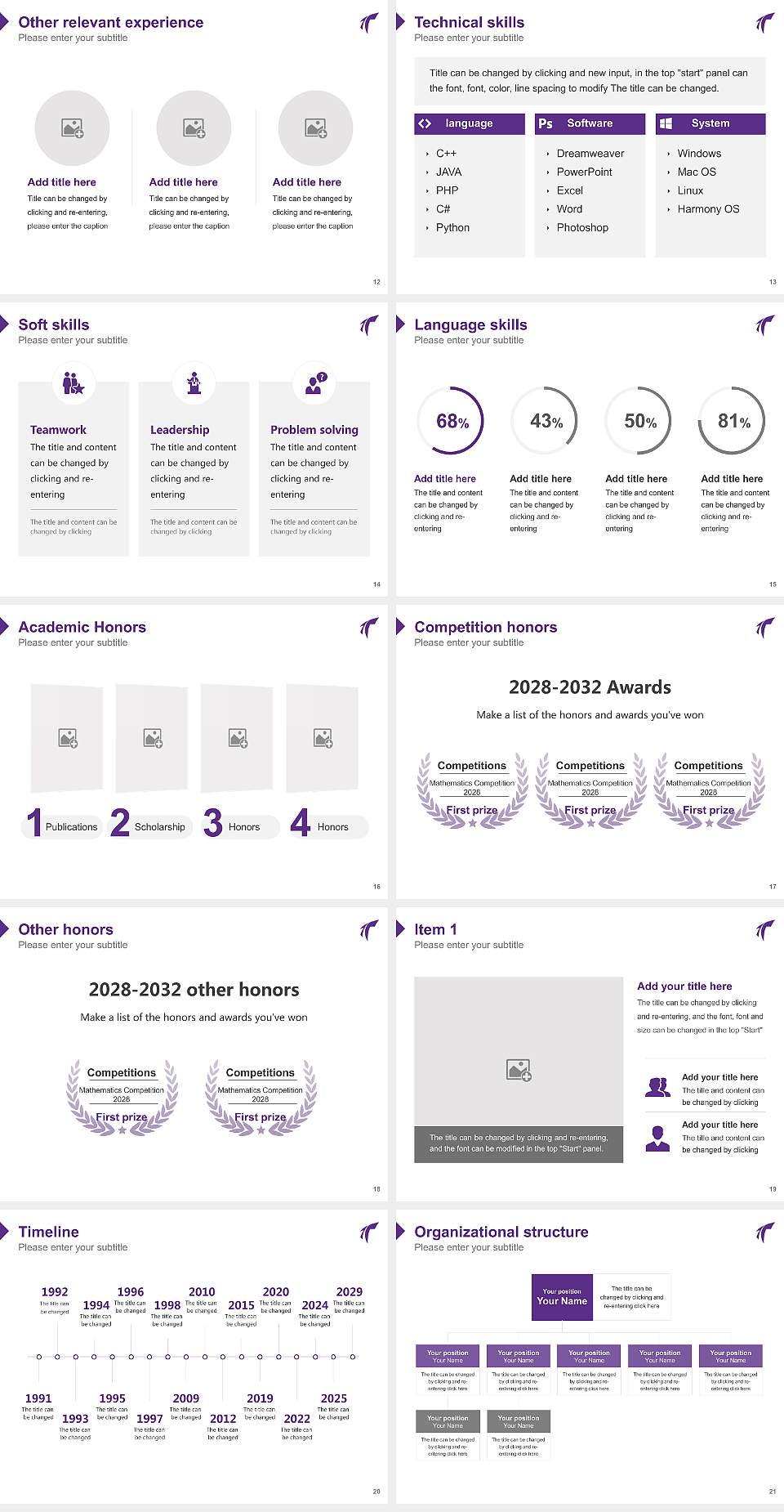 Tenri University Resume PPT Template4:3 ratio PPT effect preview image3