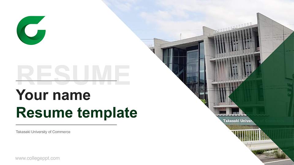 Takasaki University of Commerce Resume PPT Template16:9 ratio PPT effect preview image