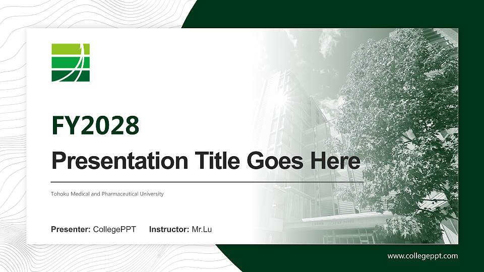 Tohoku Medical and Pharmaceutical University Academic Presentation/Research Findings Report PPT Template16:9 ratio PPT effect preview image1