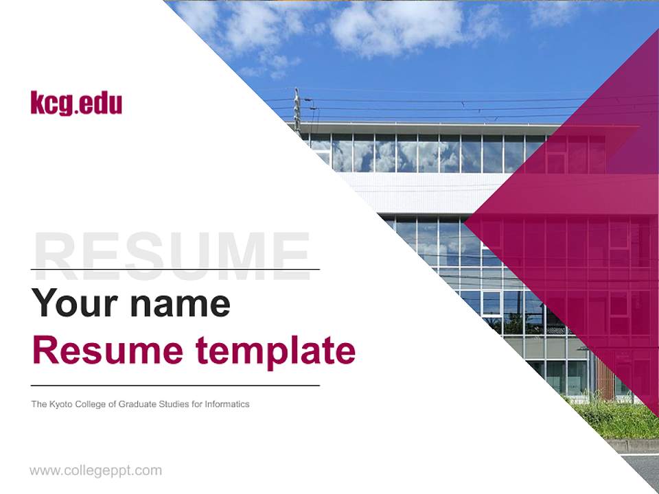 The Kyoto College of Graduate Studies for Informatics Resume PPT Template4:3 ratio PPT effect preview image5