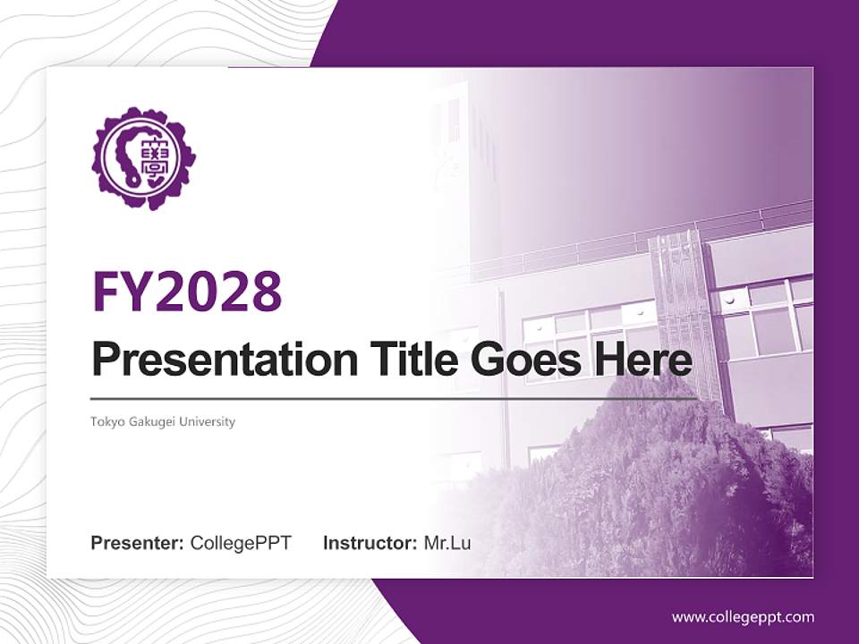 Tokyo Gakugei University Academic Presentation/Research Findings Report PPT Template4:3 ratio PPT effect preview image5