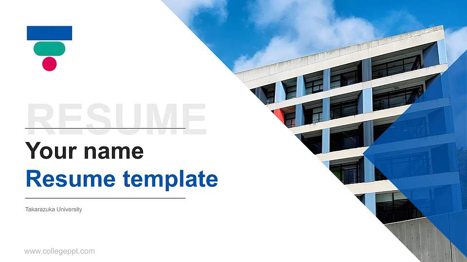Takarazuka University Resume PPT Template16:9 ratio PPT effect preview image
