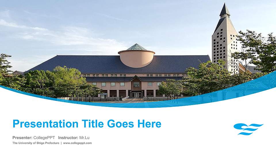 The University of Shiga Prefecture Course/Courseware Creation PPT Template16:9 ratio PPT effect preview image
