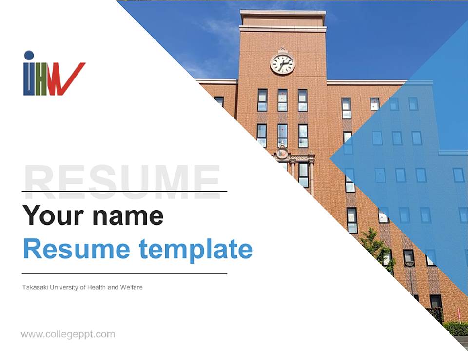 Takasaki University of Health and Welfare Resume PPT Template4:3 ratio PPT effect preview image5