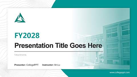 Tokiwa University Academic Presentation/Research Findings Report PPT Template