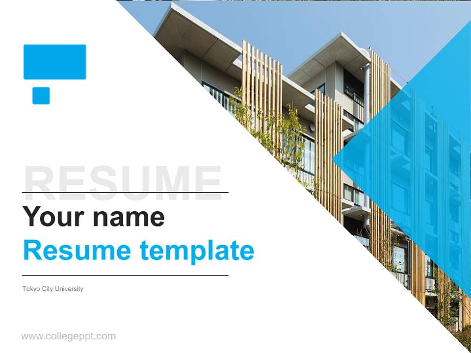 Tokyo City University Resume PPT Template4:3 ratio PPT effect preview image5