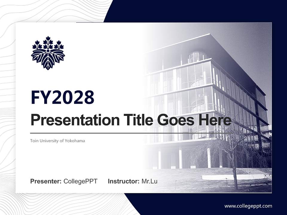 Toin University of Yokohama Academic Presentation/Research Findings Report PPT Template4:3 ratio PPT effect preview image5