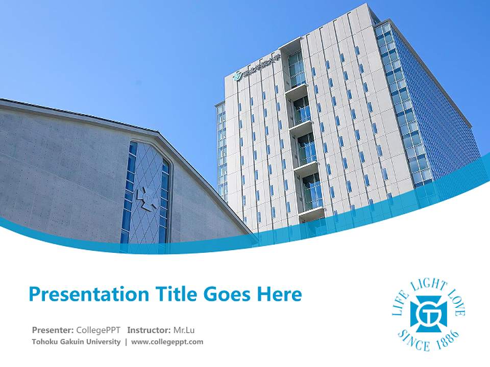 Tohoku Gakuin University Course/Courseware Creation PPT Template4:3 ratio PPT effect preview image5