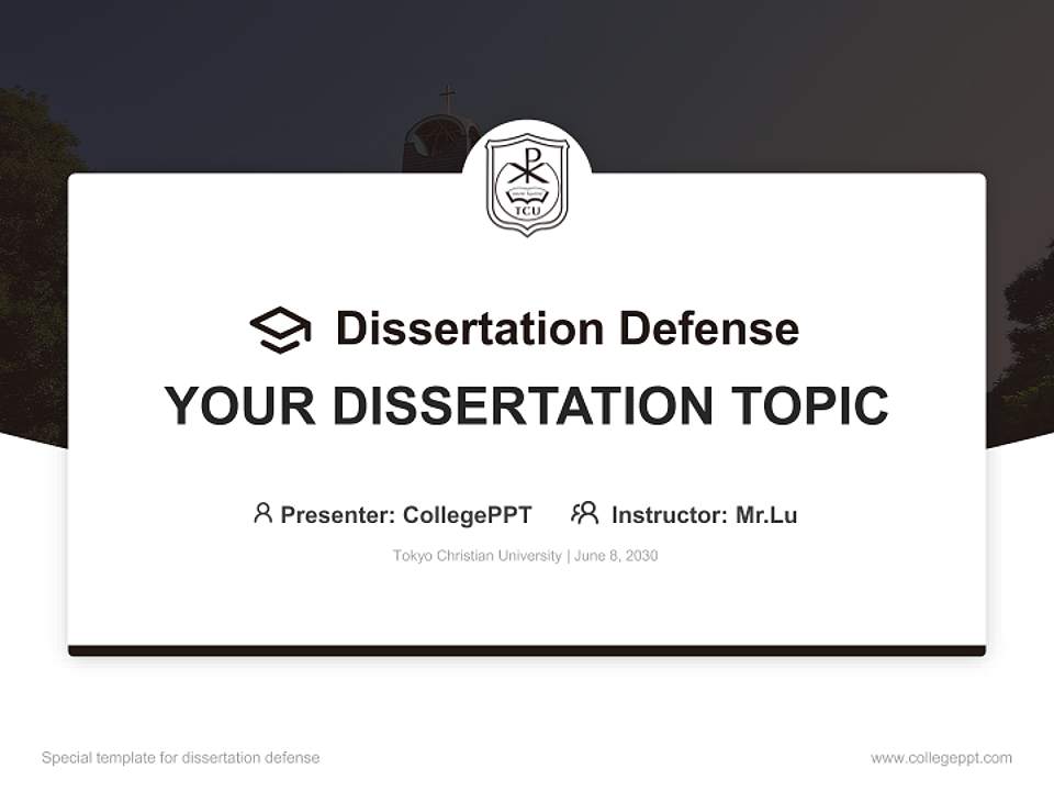 Tokyo Christian University Graduation Thesis Defense PPT Template4:3 ratio PPT effect preview image7
