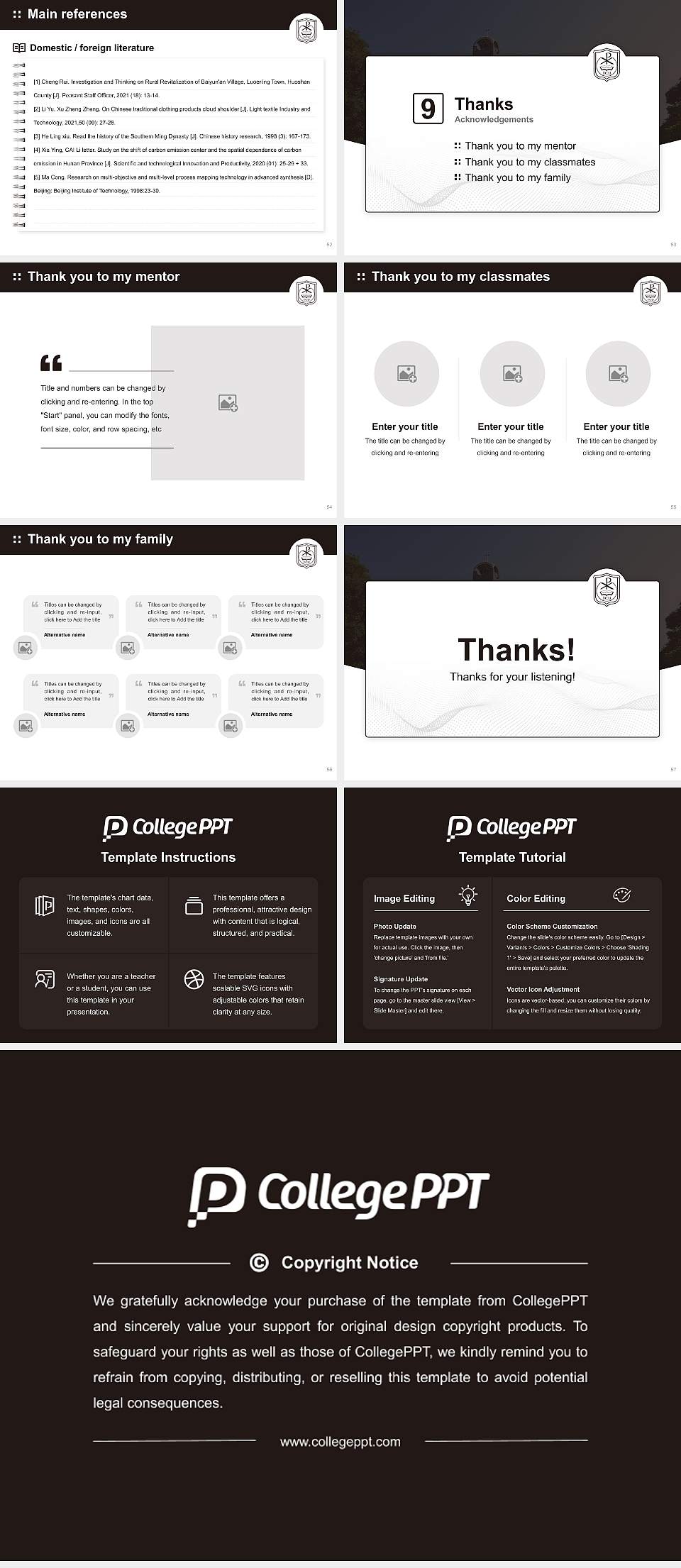 Tokyo Christian University Graduation Thesis Defense PPT Template4:3 ratio PPT effect preview image7