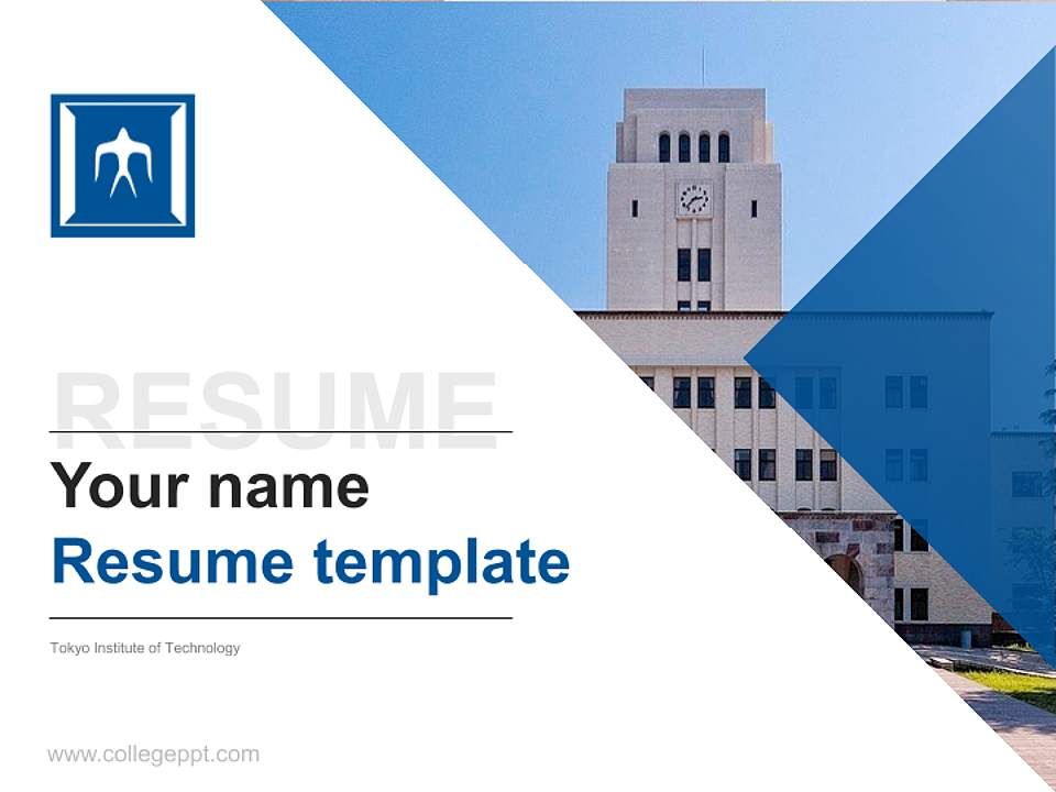 Tokyo Institute of Technology Resume PPT Template4:3 ratio PPT effect preview image5