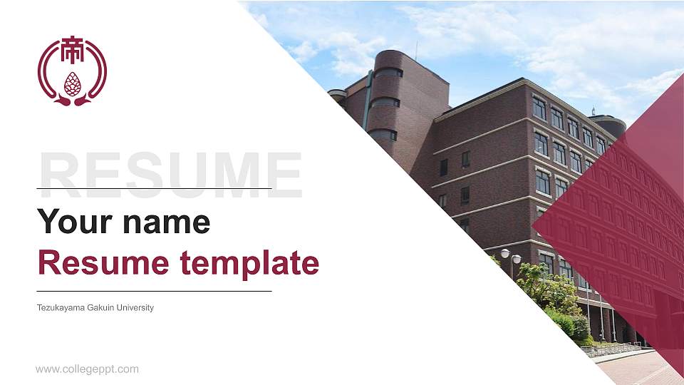 Tezukayama Gakuin University Resume PPT Template16:9 ratio PPT effect preview image