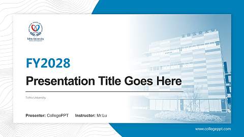 Tohto University Academic Presentation/Research Findings Report PPT Template