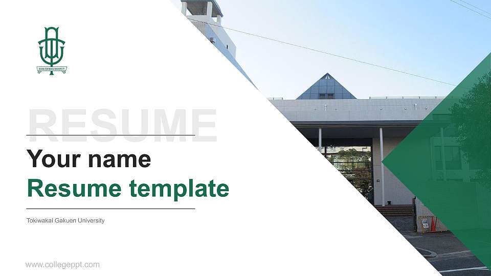 Tokiwakai Gakuen University Resume PPT Template16:9 ratio PPT effect preview image