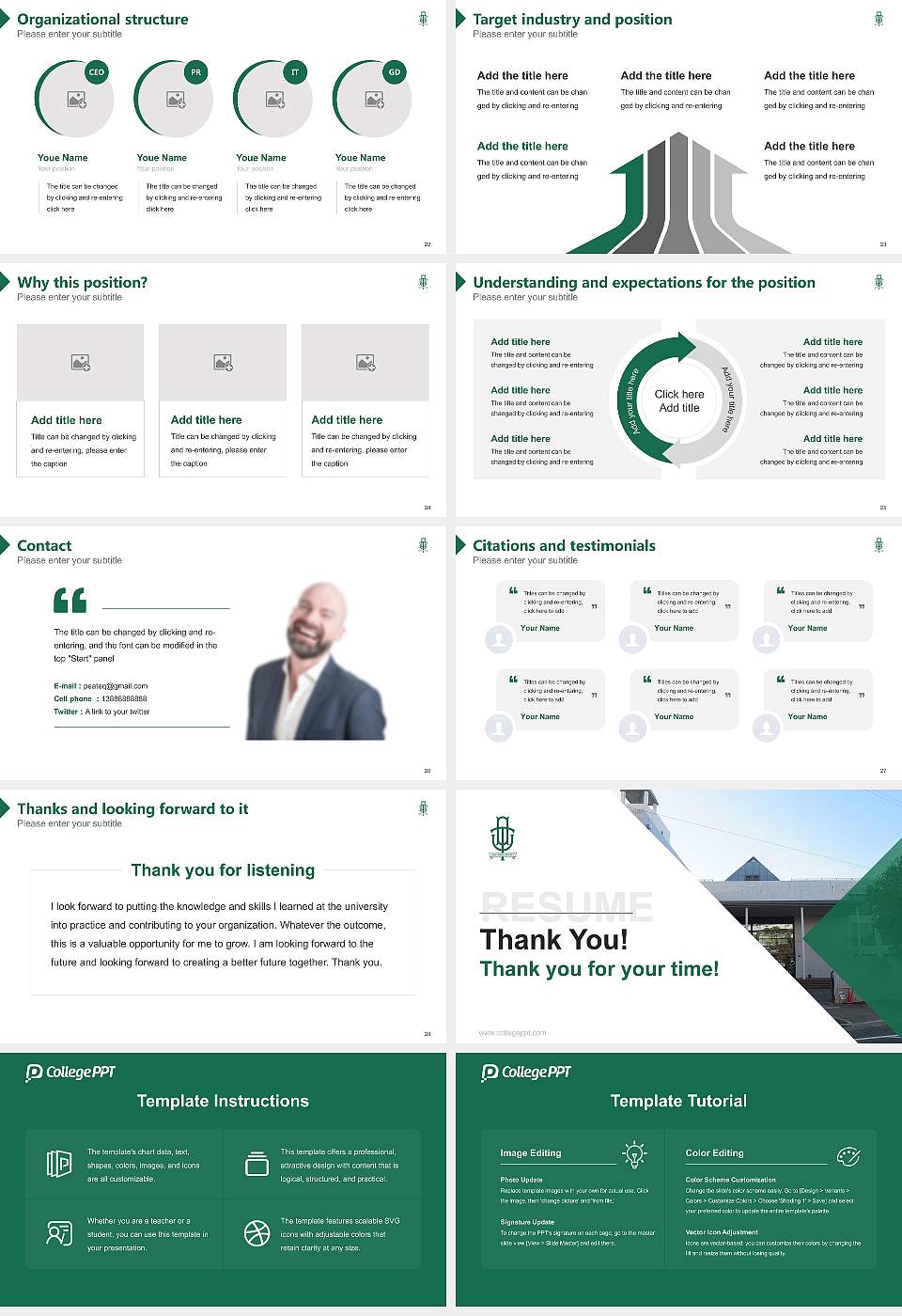 Tokiwakai Gakuen University Resume PPT Template16:9 ratio PPT effect preview image4