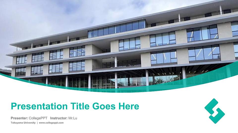 Tokuyama University Course/Courseware Creation PPT Template16:9 ratio PPT effect preview image