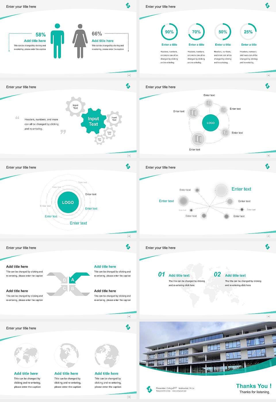 Tokuyama University Course/Courseware Creation PPT Template16:9 ratio PPT effect preview image4
