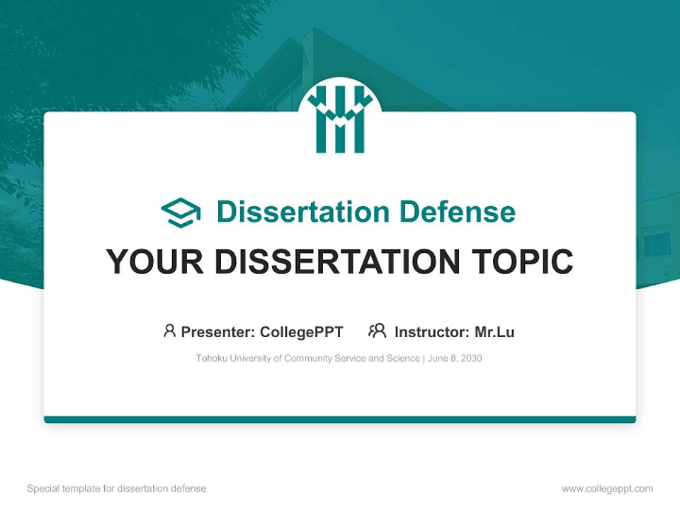Tohoku University of Community Service and Science Graduation Thesis Defense PPT Template4:3 ratio PPT effect preview image7