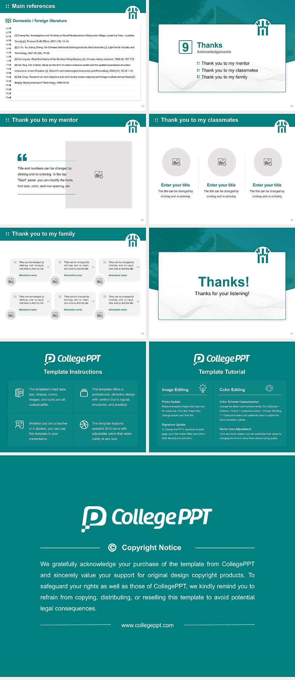 Tohoku University of Community Service and Science Graduation Thesis Defense PPT Template4:3 ratio PPT effect preview image7