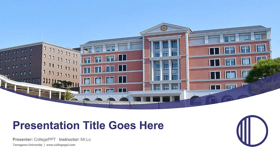 Tamagawa University Course/Courseware Creation PPT Template16:9 ratio PPT effect preview image