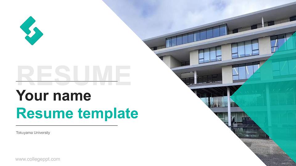 Tokuyama University Resume PPT Template16:9 ratio PPT effect preview image