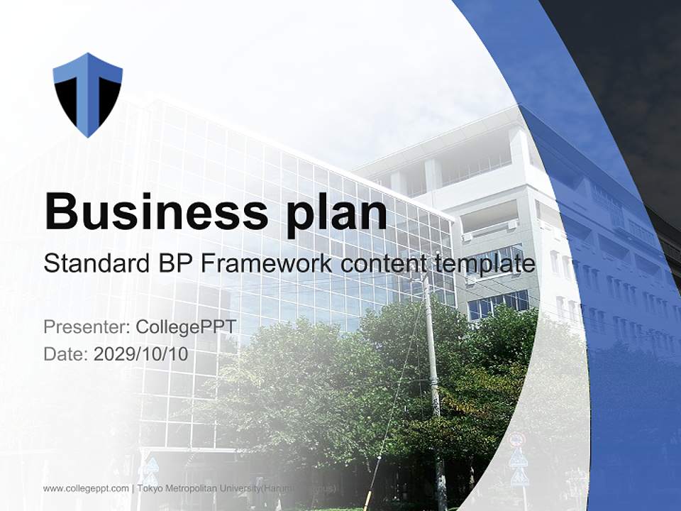 Tokyo Metropolitan University(Harumi Campus) Competition/Entrepreneurship Contest PPT Template4:3 ratio PPT effect preview image9
