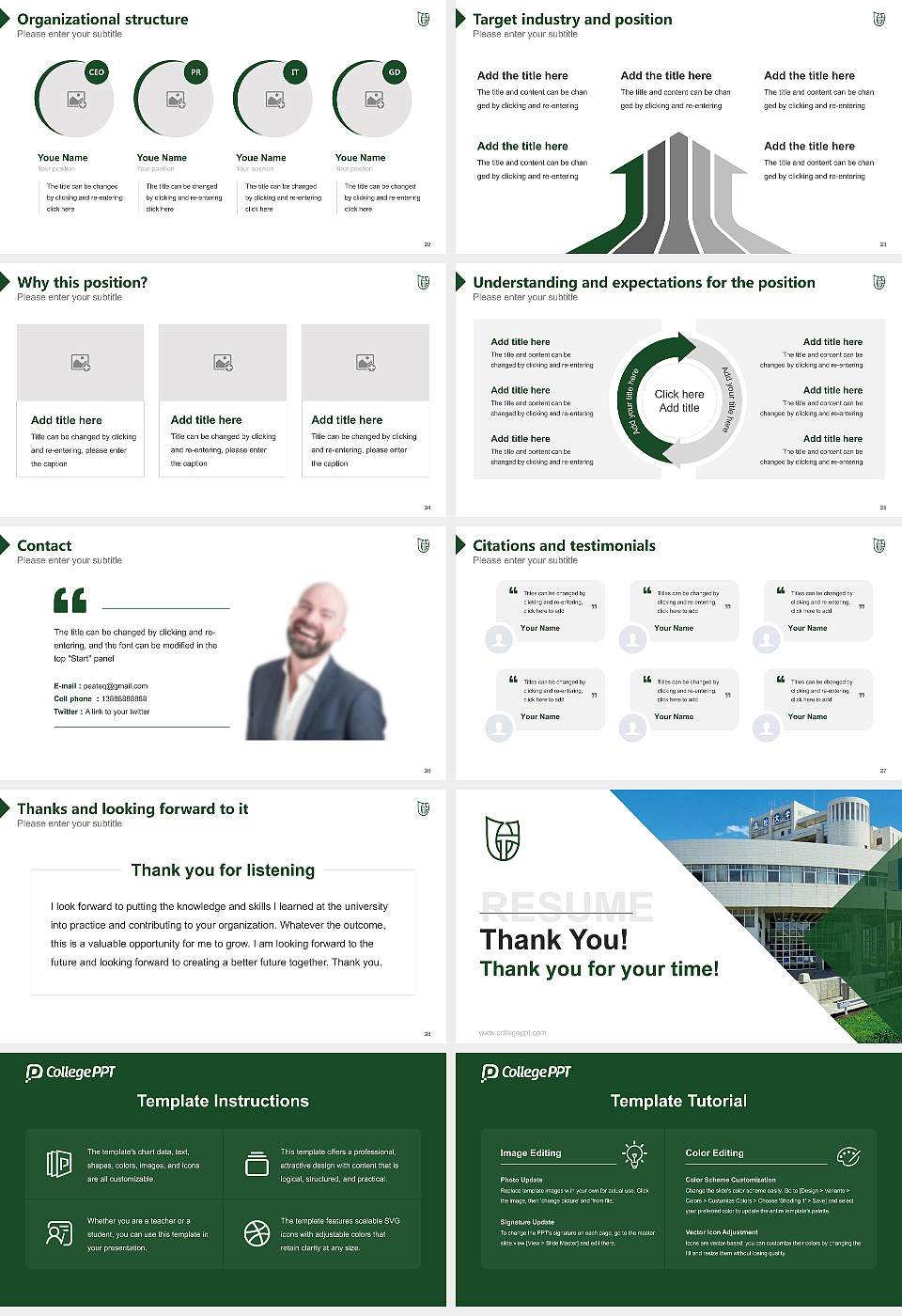 Takamatsu University Resume PPT Template16:9 ratio PPT effect preview image4