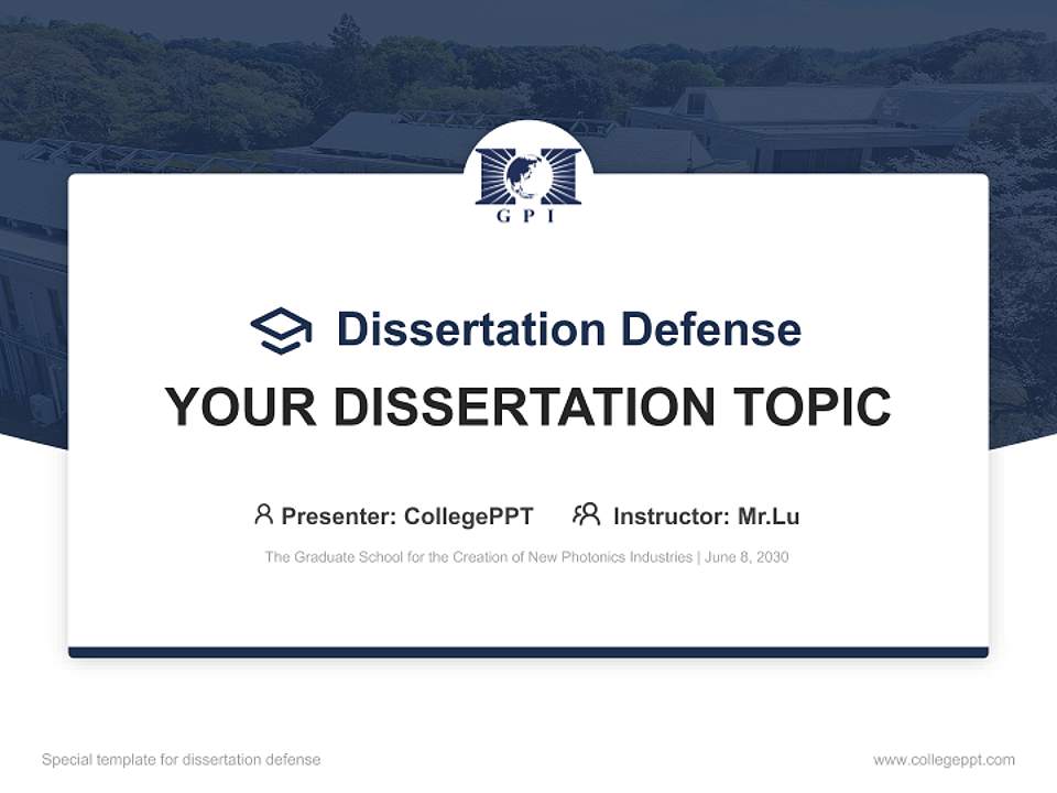 The Graduate School for the Creation of New Photonics Industries Graduation Thesis Defense PPT Template4:3 ratio PPT effect preview image7