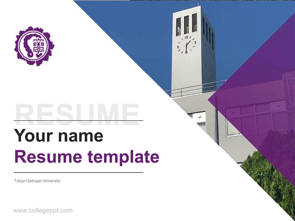 Tokyo Gakugei University Resume PPT Template4:3 ratio PPT effect preview image5