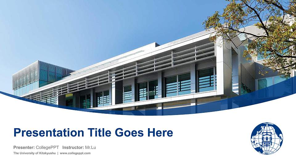 The University of Kitakyushu Course/Courseware Creation PPT Template16:9 ratio PPT effect preview image
