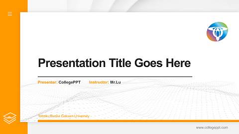 Tohoku Bunka Gakuen University Thesis Proposal/Graduation Defense PPT Template