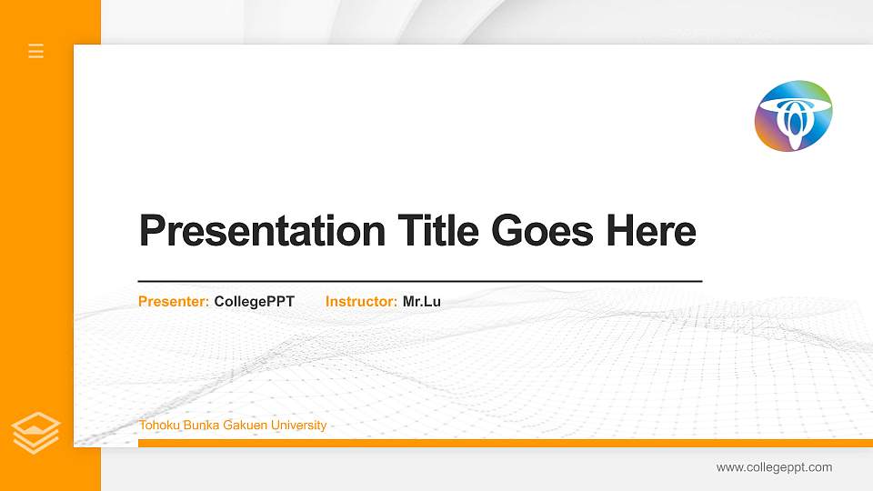 Tohoku Bunka Gakuen University Thesis Proposal/Graduation Defense PPT Template16:9 ratio PPT effect preview image1