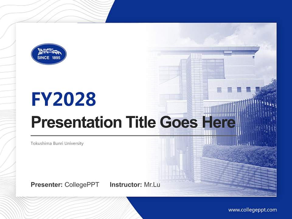 Tokushima Bunri University Academic Presentation/Research Findings Report PPT Template4:3 ratio PPT effect preview image5
