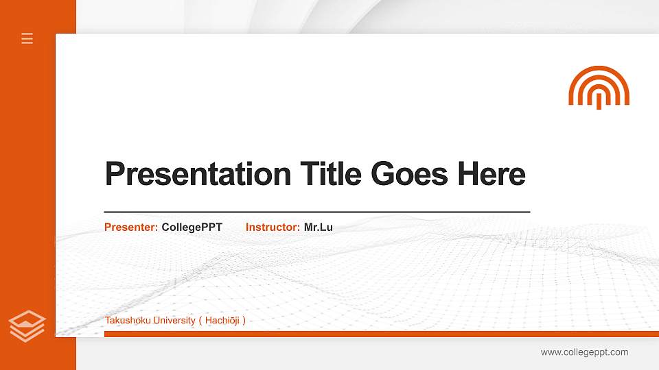 Takushoku University（Hachiōji） Thesis Proposal/Graduation Defense PPT Template16:9 ratio PPT effect preview image