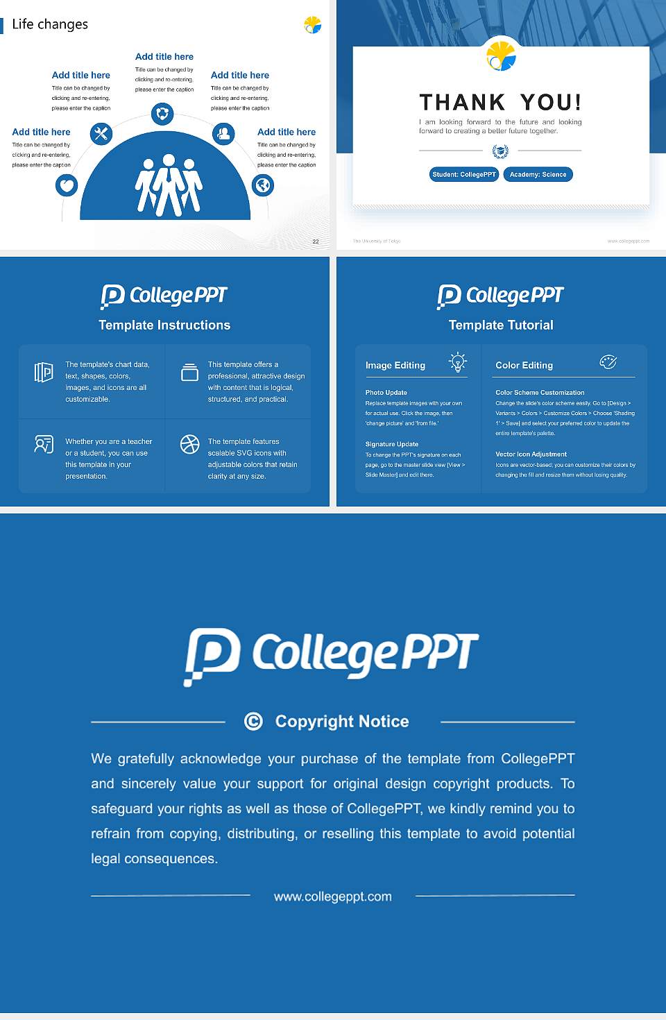 The University of Tokyo National Scholarship Defense PPT Template4:3 ratio PPT effect preview image4