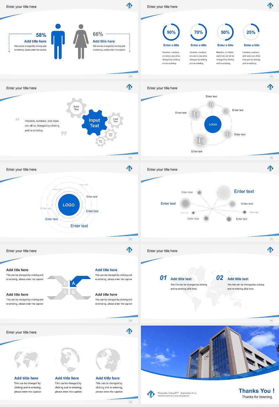 Tokushima University Course/Courseware Creation PPT Template16:9 ratio PPT effect preview image4