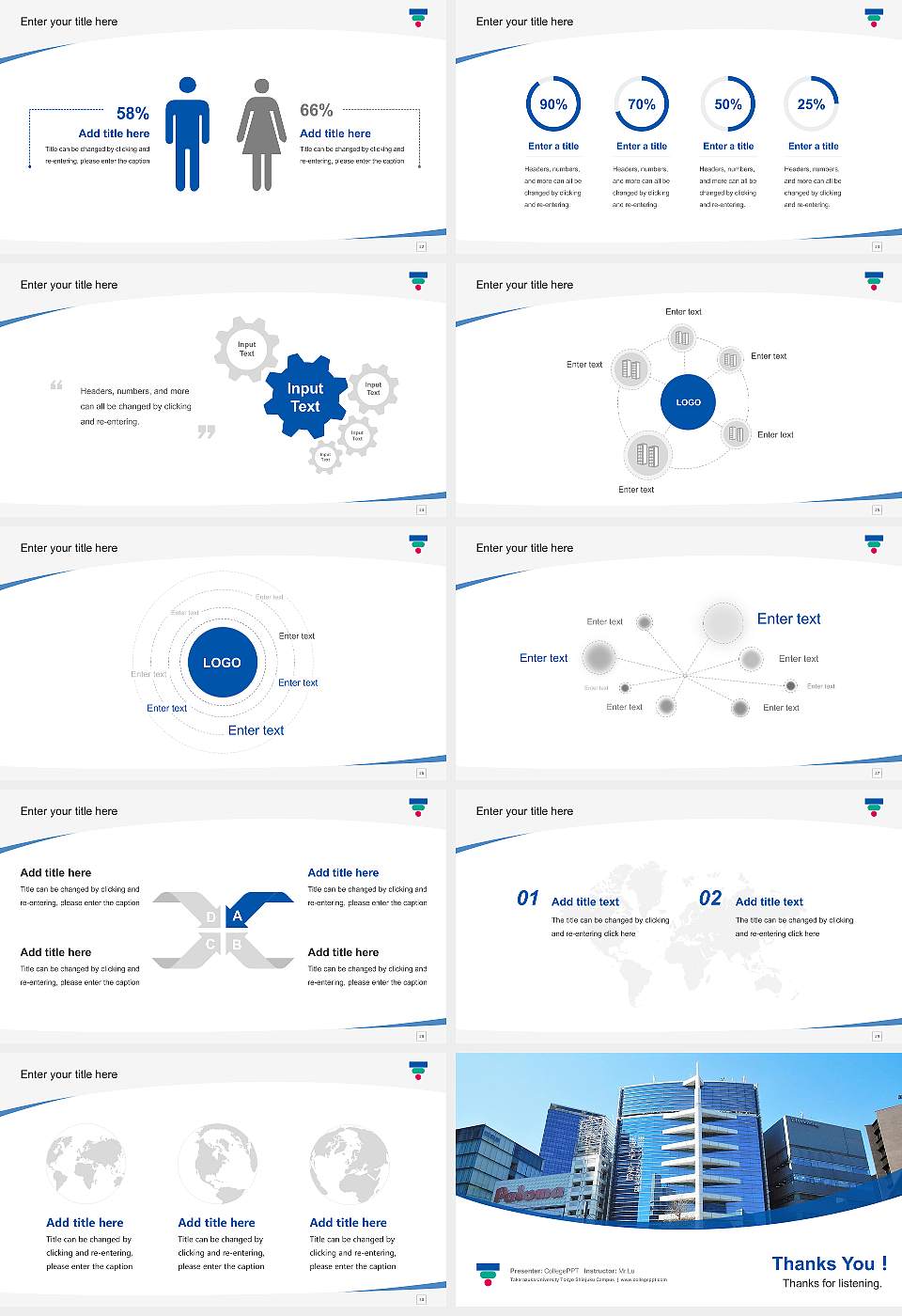 Takarazuka University Tokyo Shinjuku Campus Course/Courseware Creation PPT Template16:9 ratio PPT effect preview image4