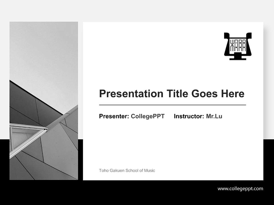 Toho Gakuen School of Music General PPT Template4:3 ratio PPT effect preview image6