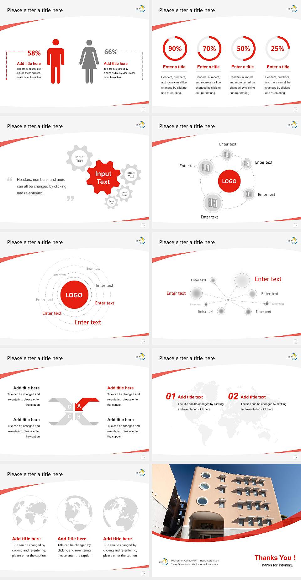 Tokyo Future University Course/Courseware Creation PPT Template4:3 ratio PPT effect preview image4