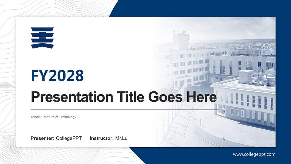 Tohoku Institute of Technology Academic Presentation/Research Findings Report PPT Template16:9 ratio PPT effect preview image