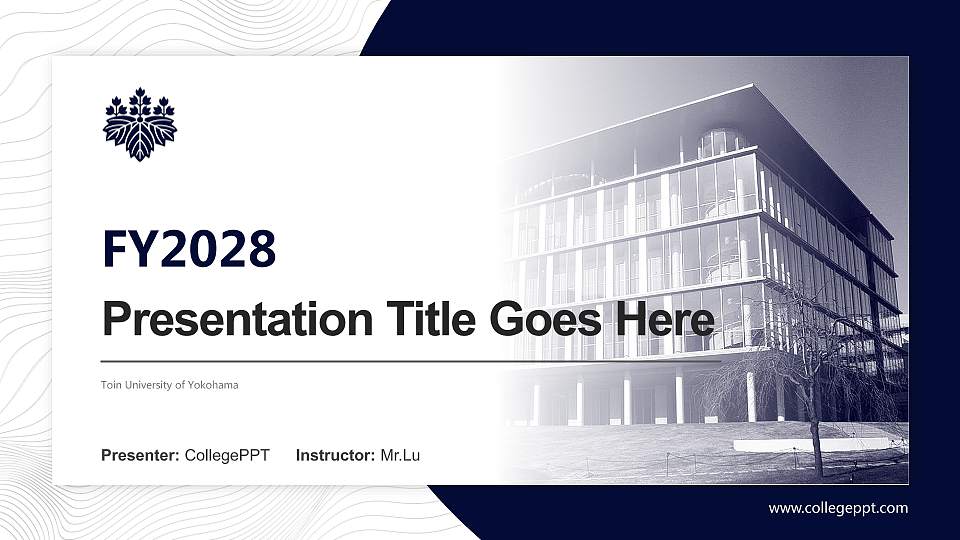 Toin University of Yokohama Academic Presentation/Research Findings Report PPT Template16:9 ratio PPT effect preview image