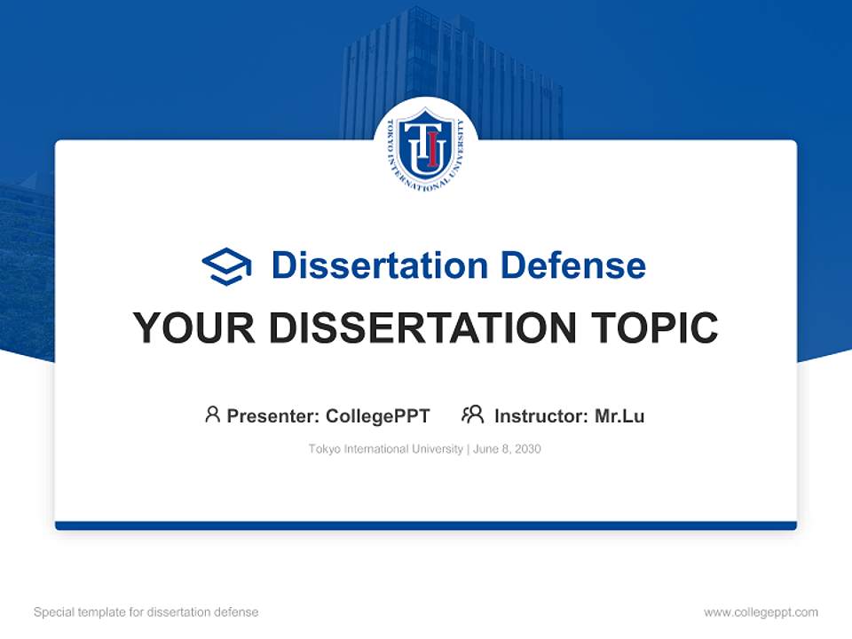 Tokyo International University Graduation Thesis Defense PPT Template4:3 ratio PPT effect preview image7
