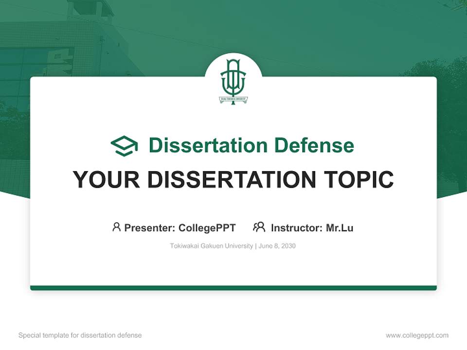 Tokiwakai Gakuen University Graduation Thesis Defense PPT Template4:3 ratio PPT effect preview image7