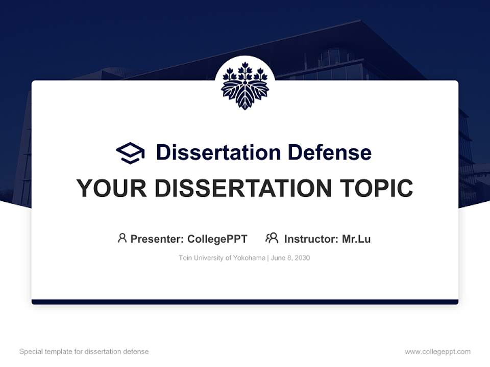 Toin University of Yokohama Graduation Thesis Defense PPT Template4:3 ratio PPT effect preview image7