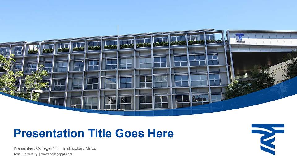 Tokai University Course/Courseware Creation PPT Template16:9 ratio PPT effect preview image