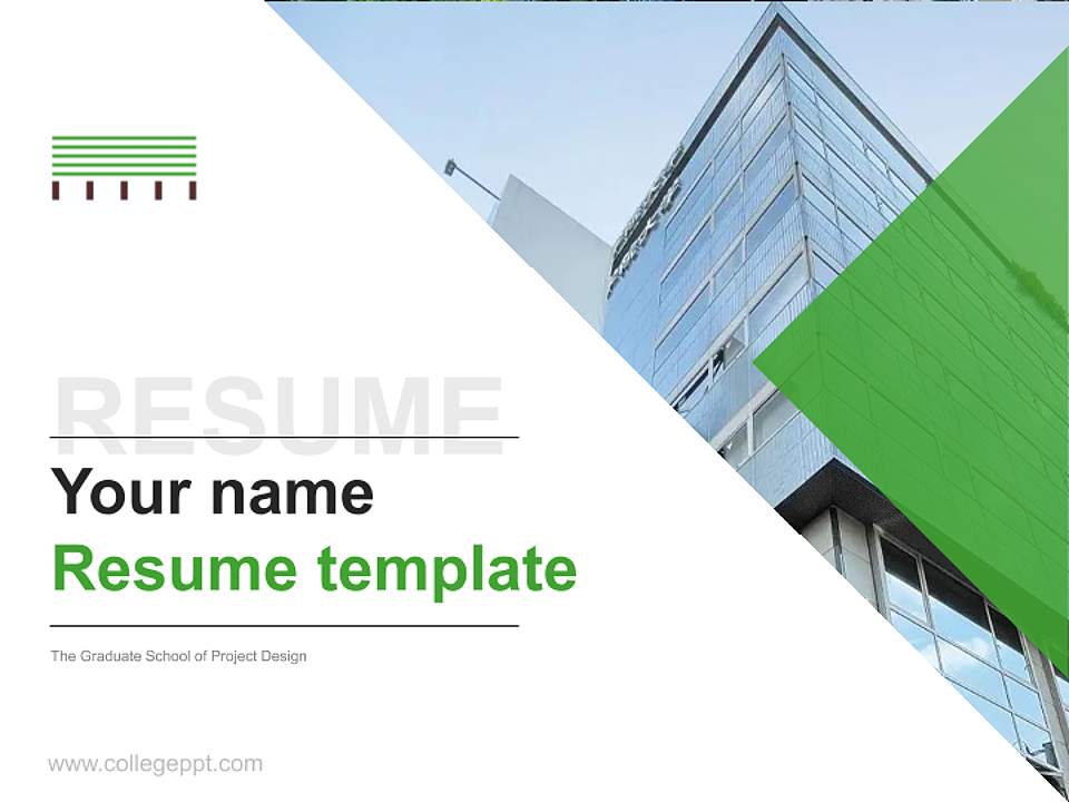 The Graduate School of Project Design Resume PPT Template4:3 ratio PPT effect preview image5