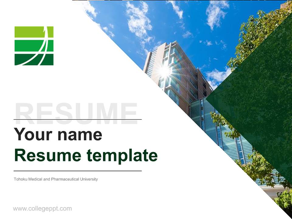 Tohoku Medical and Pharmaceutical University Resume PPT Template4:3 ratio PPT effect preview image5