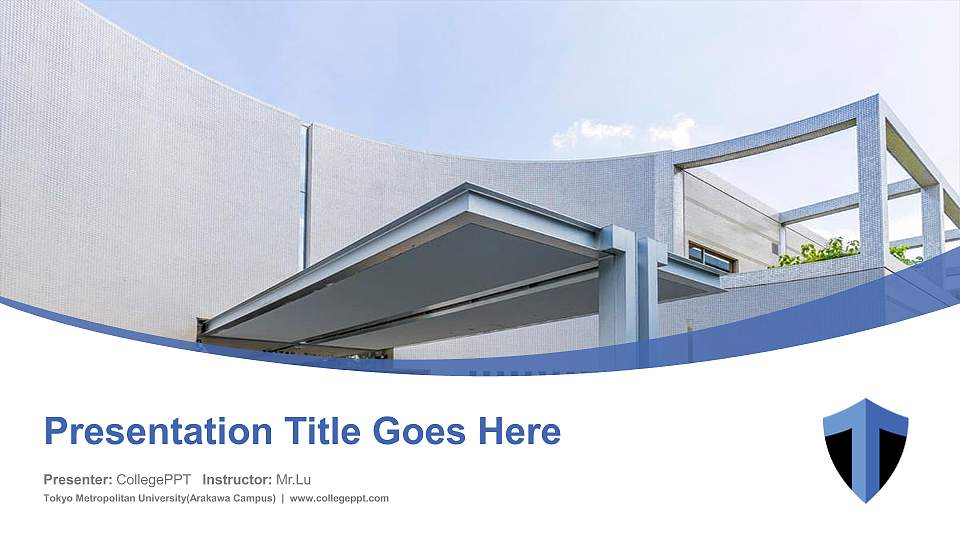 Tokyo Metropolitan University(Arakawa Campus) Course/Courseware Creation PPT Template16:9 ratio PPT effect preview image