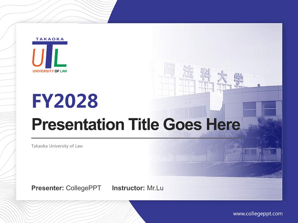 Takaoka University of Law Academic Presentation/Research Findings Report PPT Template4:3 ratio PPT effect preview image5