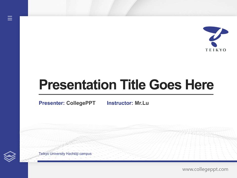 Teikyo University Hachiōji campus Thesis Proposal/Graduation Defense PPT Template4:3 ratio PPT effect preview image5